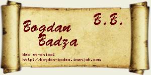 Bogdan Badža vizit kartica